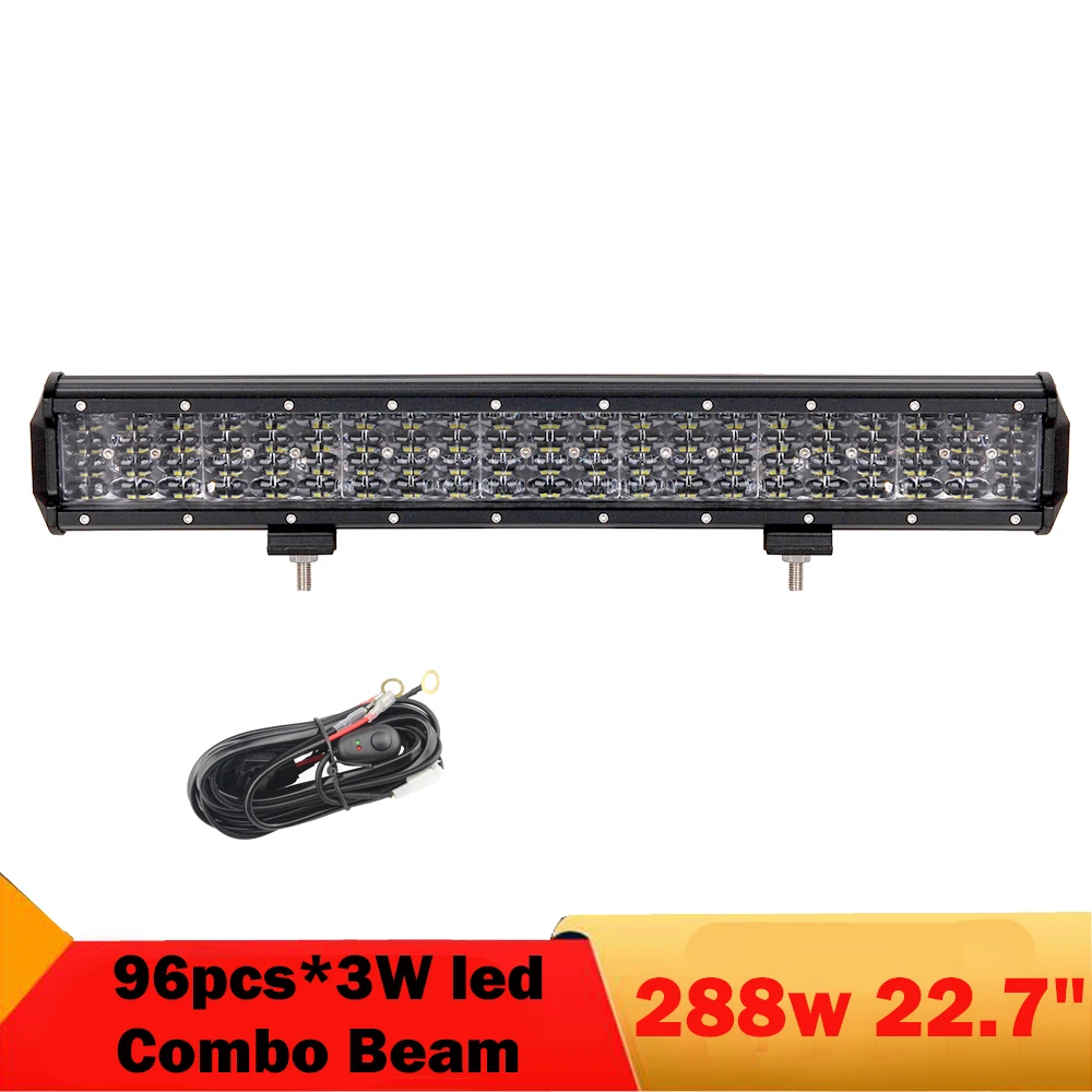 

288W Quad Row LED Light Bar Combo Beam LED Work Light 4x4 SUV Truck ATV RZR Trailer UTV Car Roof Offroad Driving Bar Fog Light