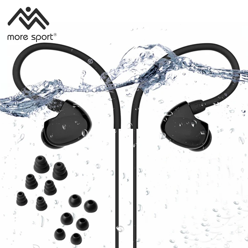 

More Sports Waterproof Headset Earbuds IPX8 Waterproof Earphones for Swiming/Cycling/Running/Hiking/Jogging/Skiing