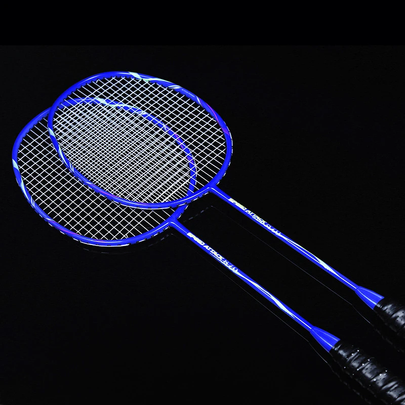 

4U Carbon Fiber Badminton Racket Set Professional Training Super Lightest Graphite Racquet With Bag String 22 -28 LBS For Adult