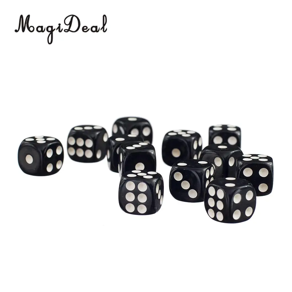 MagiDeal 100pcs 12mm Opaque Spot Dice D6 Set for Dungeons & Dragons TRPG MTG Board Games Party Pub Bar Parts