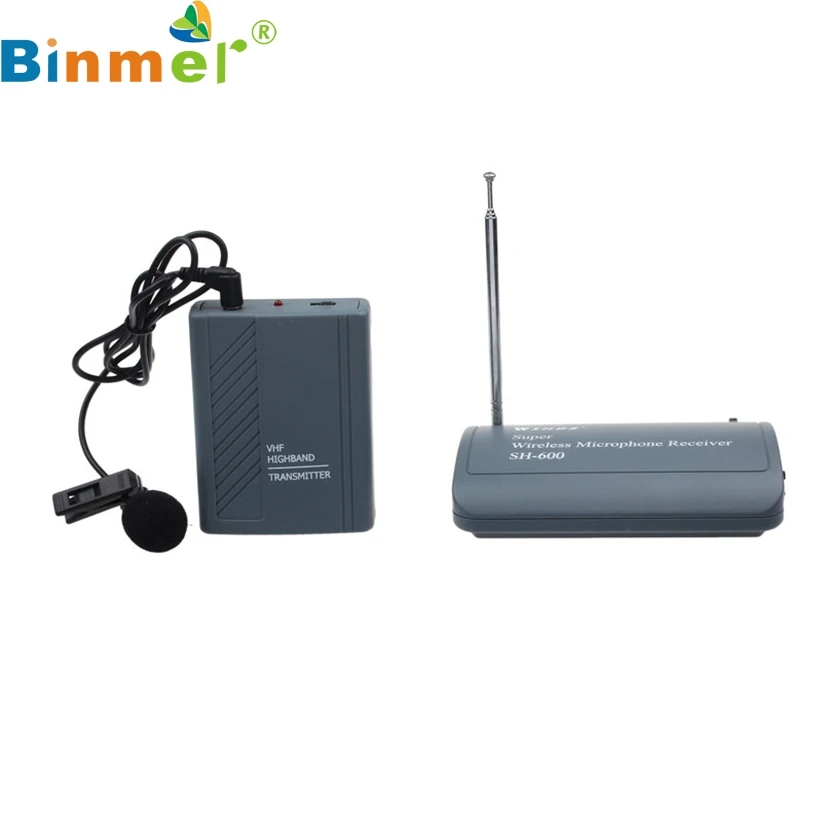

SH-600 Professional Transmitter Canceling Noise Wireless Microphone Clip On Mic Receiver BINMER Futural Digital AP18