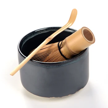 

450ml Retro Stylish Glaze Porcelain Matcha Bowl Whisk Scoop Set Matcha Green Tea Ceremony Chasen Chawan Cup Tableware Giftset