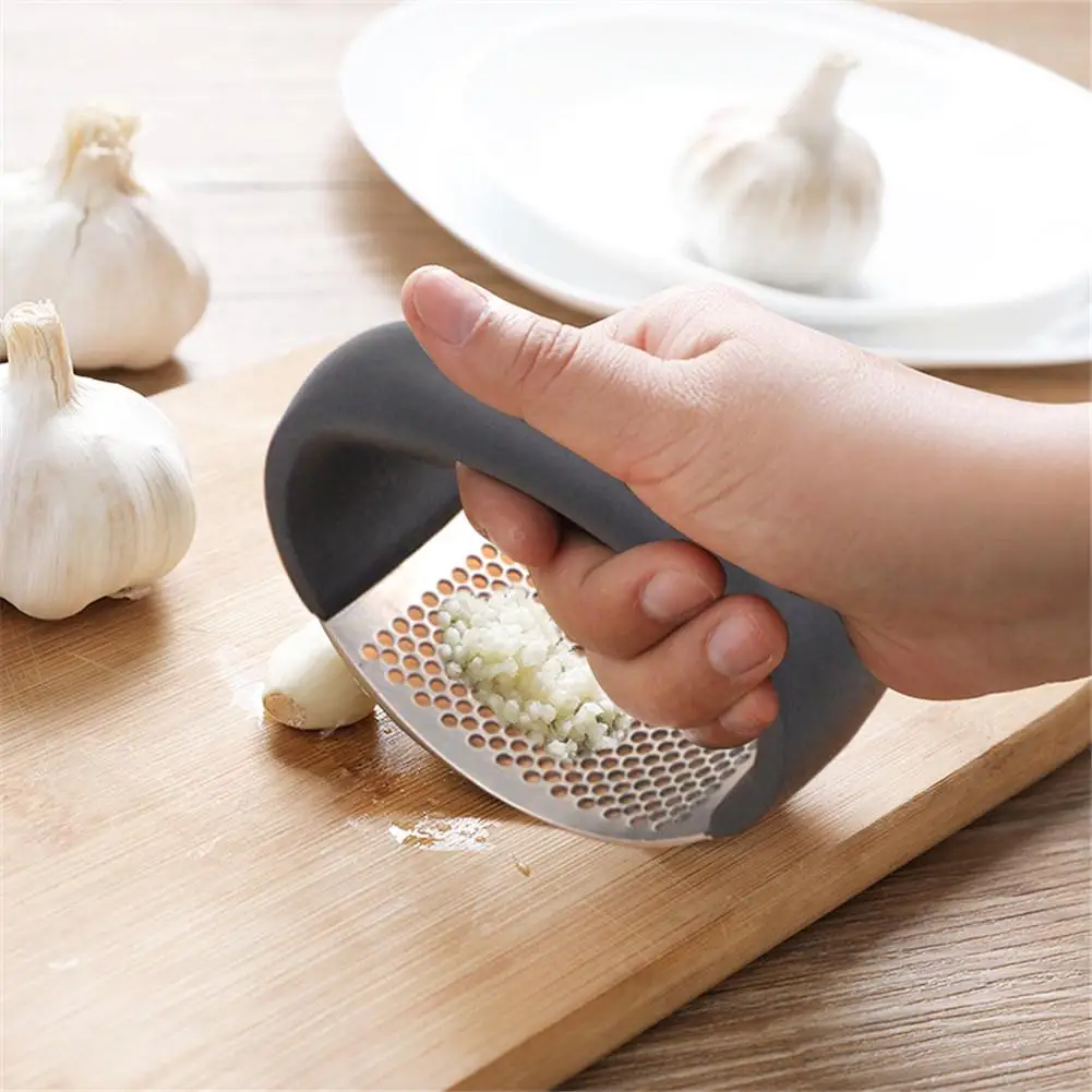 

New Sale Stainless Steel Garlic Press Manual Garlic Grinder Grater Ginger Press Kitchen Accessories Garlic Chopper Crusher B2