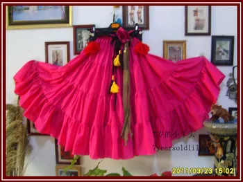 

cotton 4tiered 18yards Ats Gypsy tribal belly dance skirt EH01