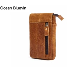 Мужские поясные сумки из натуральной кожи с изображением океана BLUEVIN Vinatge, поясная барсетка, поясная сумка для мужчин