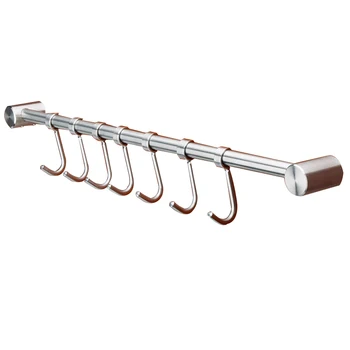 

1PC Hook Rack Heavy Duty With 7pcs Moveable Hooks Coat Robe Clothes Towel Rack For Kitchen