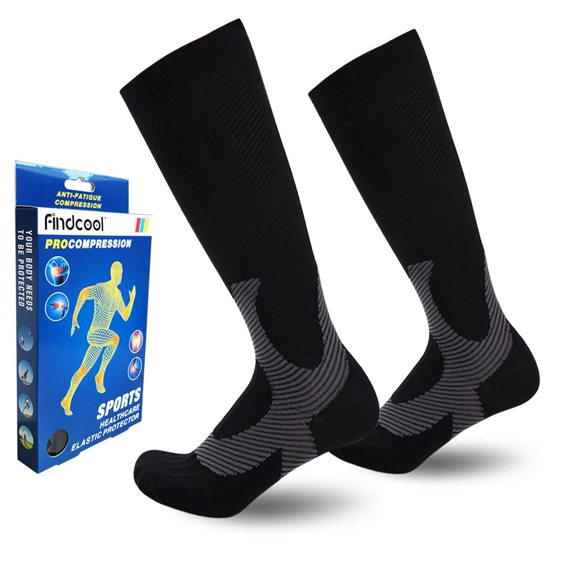 Компрессионные носки по колено для мужчин и женщин, быстросохнущие, высокое качество, поддержка ног 8811H