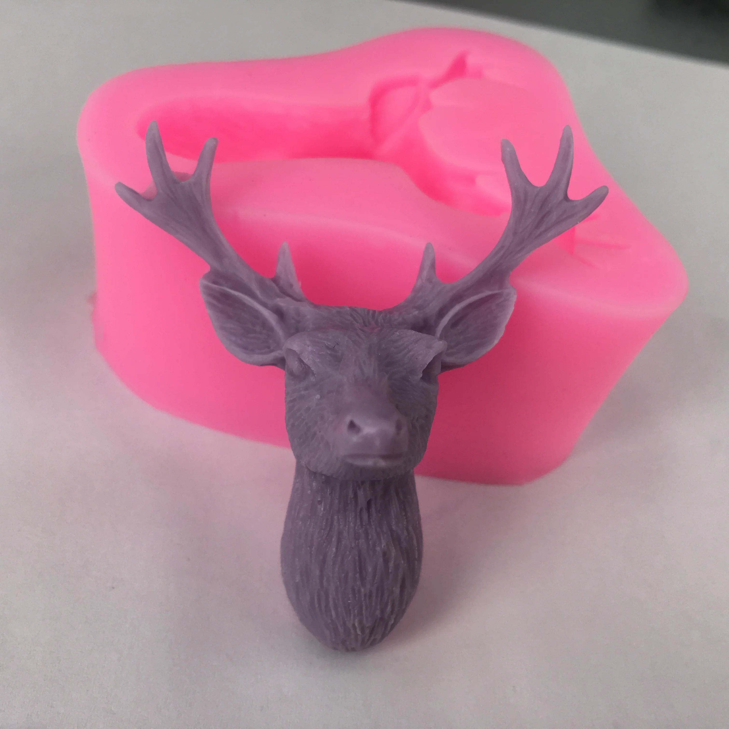 

BK1051 3D Stag Head Silicone Molds Christmas Deer Fondant Cake Soap Mold Gumpaste Chocolate Mold