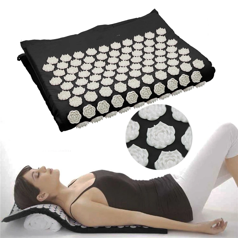 Fitness Yoga Spike Mat Lotus Acupuncture Massage Mat Pillow Bed Pilates
