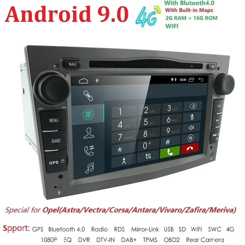 

DSP IPS Touch Screen Car Multimedia Player 2 Din Android 9.0 DVD GPS For Opel Astra Meriva Vectra Antara Zafira Corsa Vauxhall
