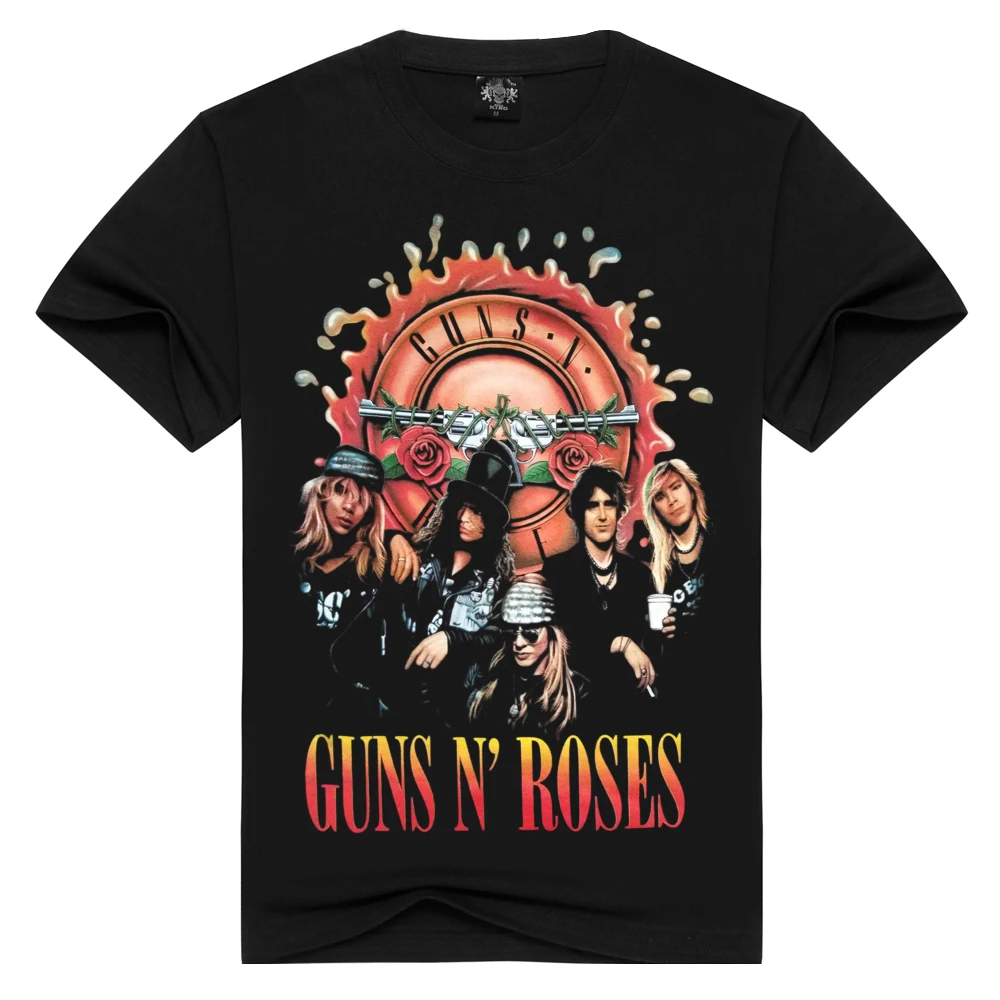 Летние для мужчин/для женщин пистолеты n roses футболка летние футболки GnR футболка в стиле рок мужчин свободные футболки модные футболки плюс размеры