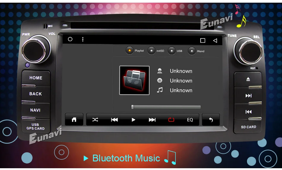 Sale Eunavi 2 Din Car DVD For Toyota Corolla E120 BYD F3 Android 8.1 Quad core RAM 2G 2Din Car DVD stereo GPS with touch screen WIFI 6