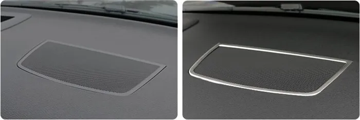 Stainless steel dashboard stereo ring cover trim horn circle frame decoration strips interior molding sequins 3D sticker for BMW X5 X6 (10)