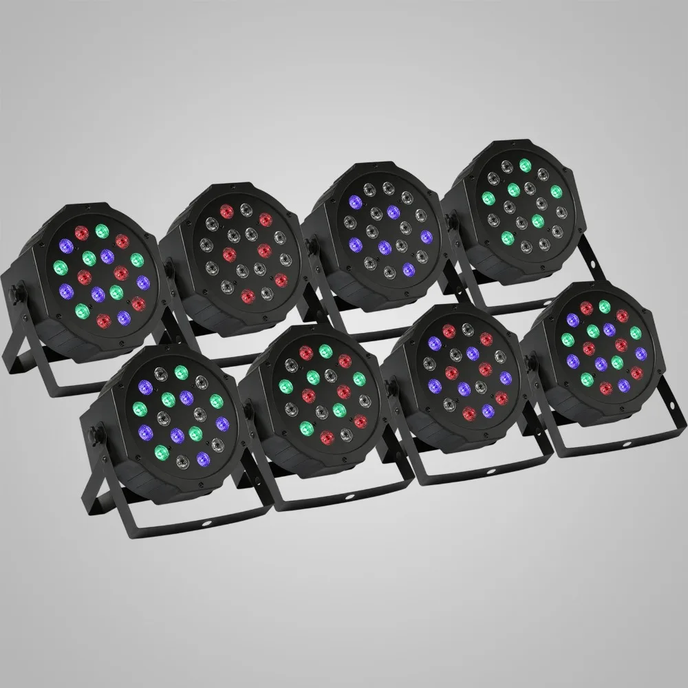 8 шт. 18X3 Вт светодиодный PAR64 54 Вт Тонкий Пар Может DMX плоским Пар света RGB Цвет освещения проектор вечерние DJ Light в Германии