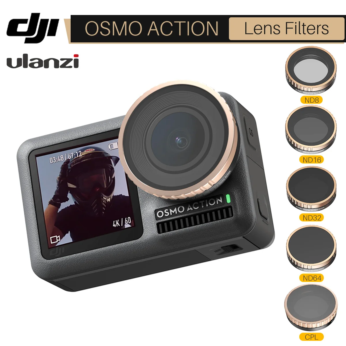 

Ulanzi CPL Lens Filter for Dji Osmo Action ND8 ND16 ND32 ND64 Camera Lens Filter Action Camera Accessories