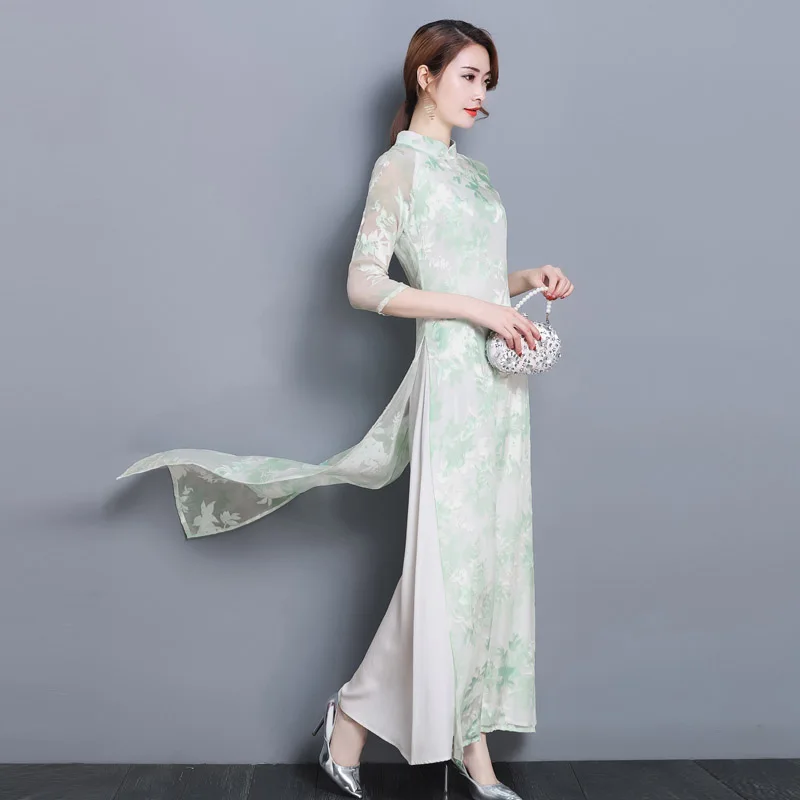 Новинка, весеннее традиционное китайское платье, женское атласное платье Ципао, летнее сексуальное винтажное платье Ципао с цветами, Размеры s m l xl XXL 3XL YM1220
