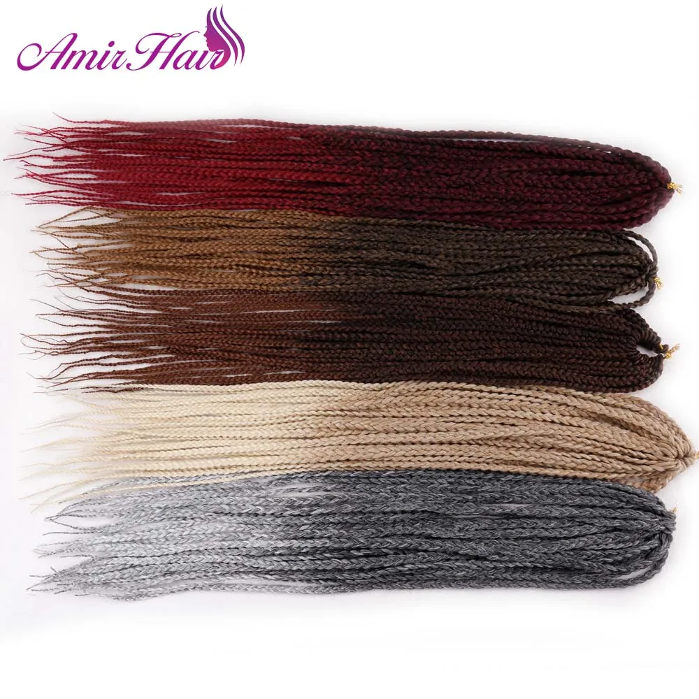 

Amir Hair Crochet Braids Medium Box Braid Hair Extensions Ombre Synthetic Braiding Hair Crotchet Hair Bulk