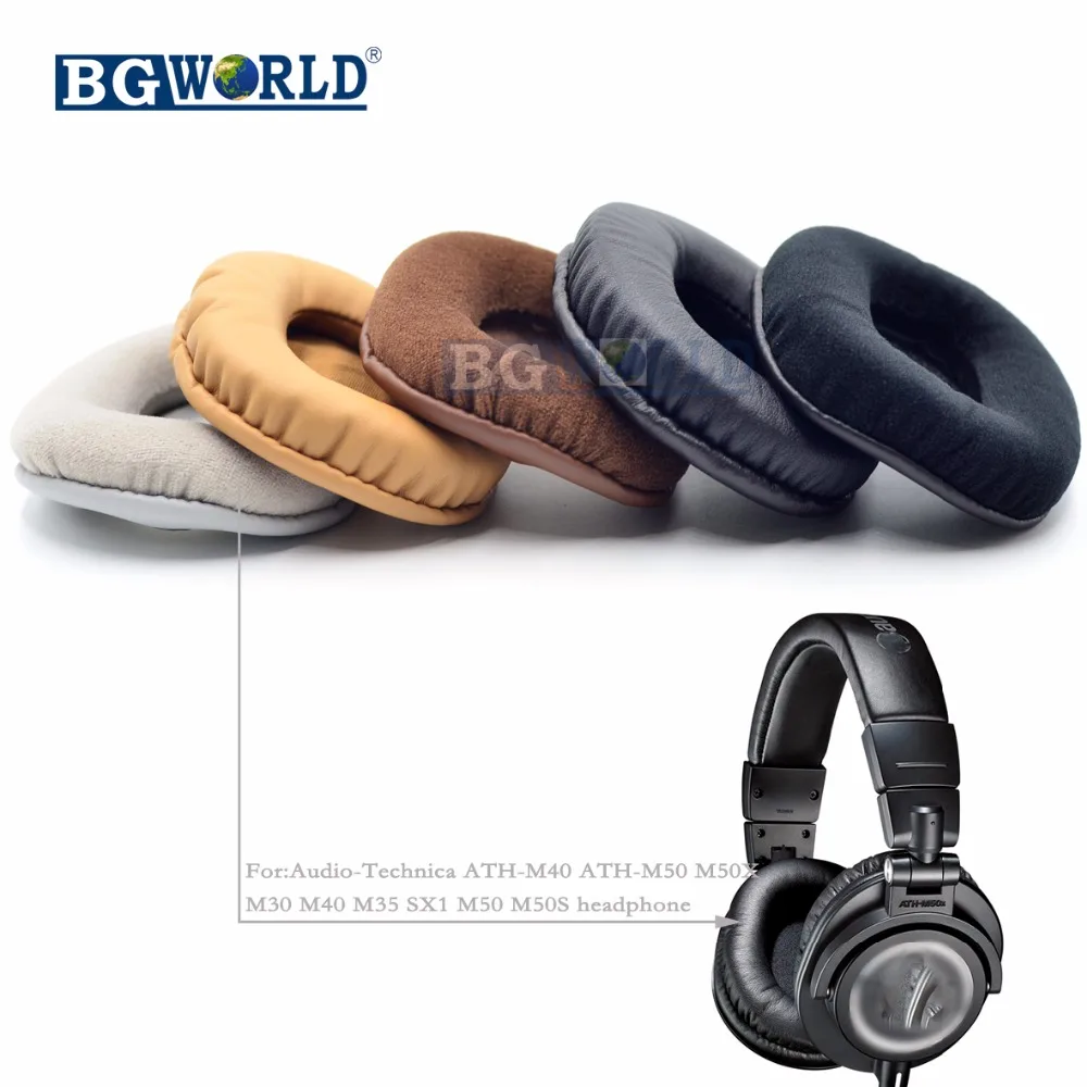 

BGWORLD Ear Pads earpads cover foam Cushion For Audio Technica ATH M40 M50 M40X M50X M30 M35 SX1 M50S Dj Headphone Headset