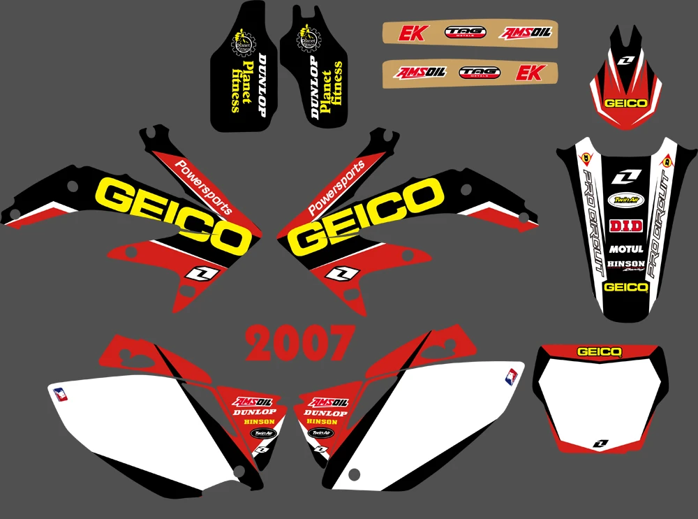 Графические S& Backdrops наклейки для Honda CRF450 CRF450R 2005 2006 2007 2008 CRF 450 450R