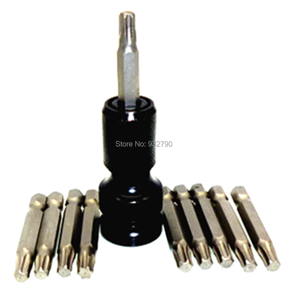 10pc T30 Torx Screwdriver 50mm Bit 1/4" Hex Drive With 1/2" Inch Drive