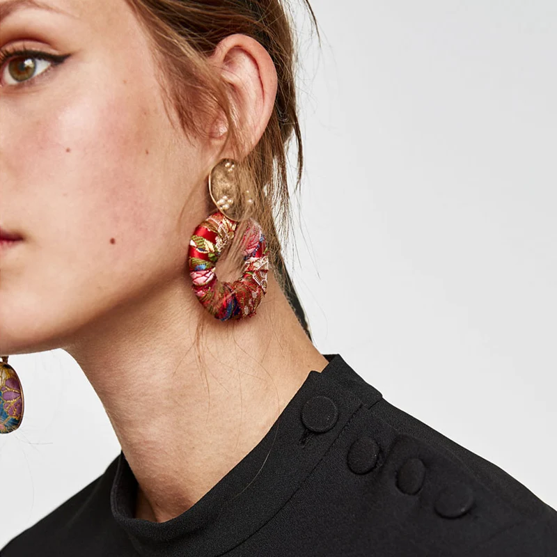 

JUJIA Ethnic Boho Round Drop Earrings Fashion Jewelry Statement Dangle Earrings Gifts pendientes mujer moda