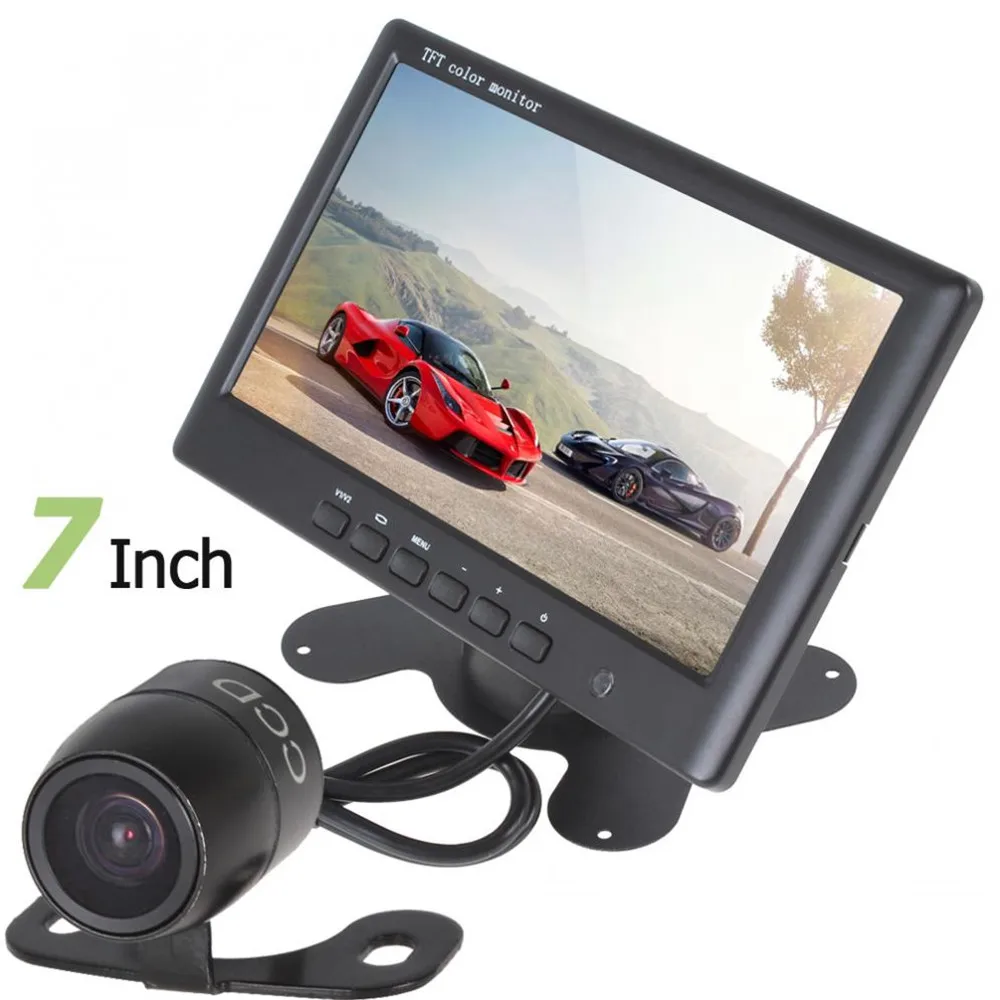 7 дюймовый цветной HD TFT LCD 2 канала видео вход автомобильный монитор заднего вида с