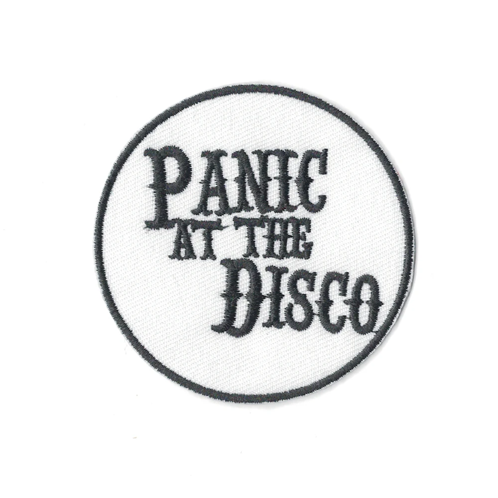 

PANIC AT THE DISCO Embroidery iron on patches Rock Punk Music Band applique Sew On clothing