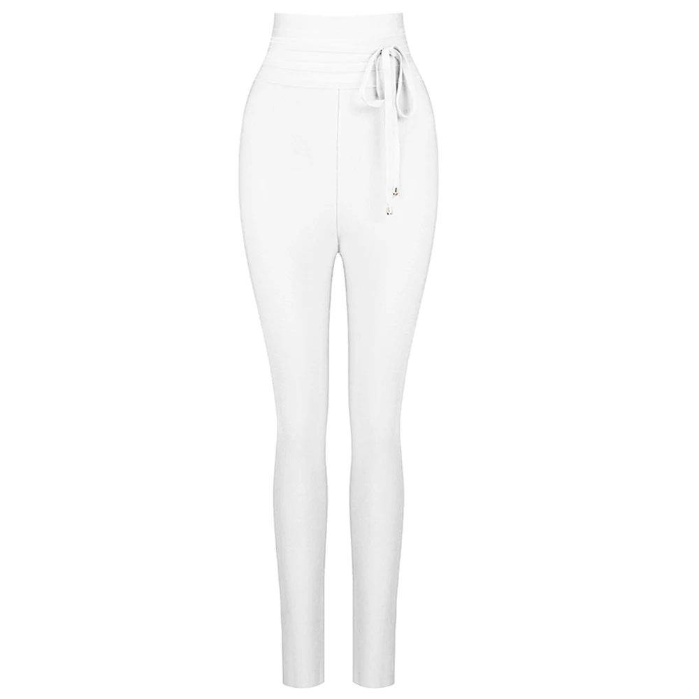 Бандажные штаны облегающие Новое поступление сексуальные женские модные Клубные эластичные высококачественные летние очаровательные женские - Цвет: Белый