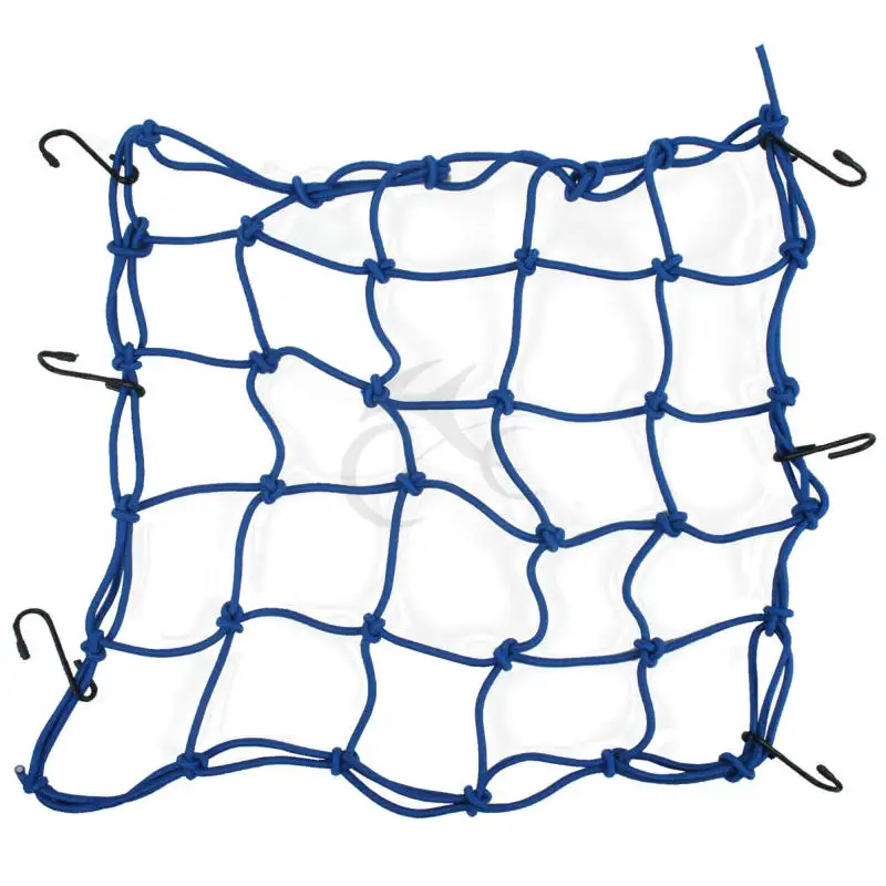 Мотоциклетный шлем мотоцикла банджи багаж груз 6 крючков сетка удерживает вниз 3 цвета доступны 40x40 см - Цвет: Синий