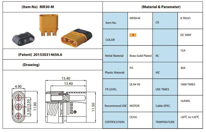 5 пара/лот Amass Upgrated of XT30 разъем MR30 разъем штекер женский и мужской разъем Вилки позолоченные для RC частей скидка 20