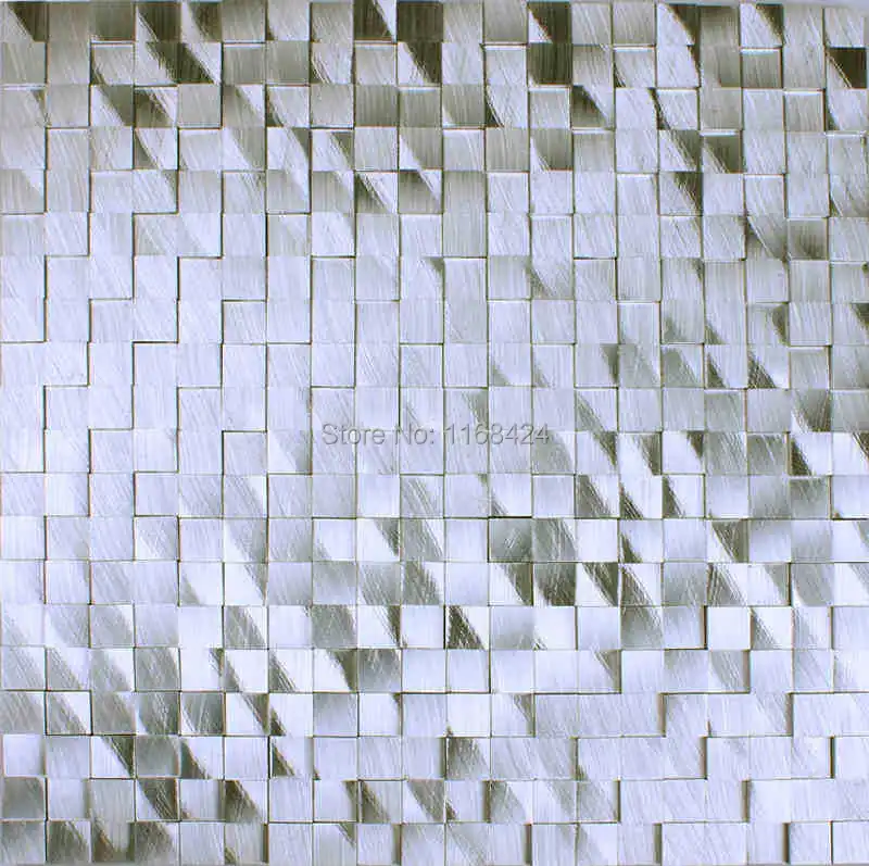 Silver Aluminum Alloy Metal Mosaic Tiles Ehm1061 For Kitchen Aluminum Alloy Metal Mosaic Tiles