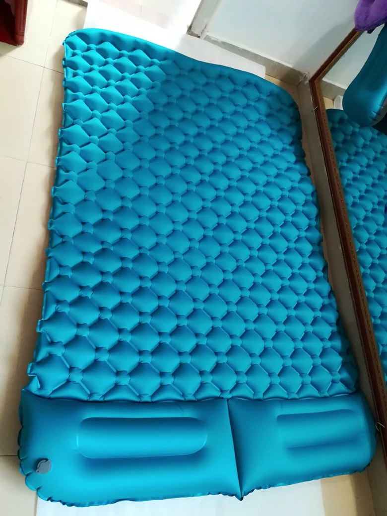 Almofada de ar Esteiras de Acampamento ao ar Livre do Piquenique Esteira de Praia Casa de Repouso Inflável Embutida Bomba Pessoa Tenda Colchão Suave Moistureproof 2 44 Inflável embutida bomba 2 pessoa Tenda Colchão