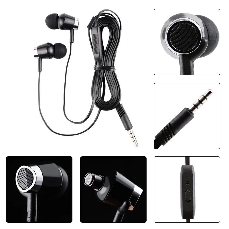 Earphone Metal Bass In-ear HIFI Stereo With Mic Music Volume Control Headpset Smart Quality Fone De Ouvido For Iphone Xiaomi