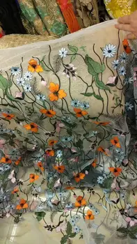 

Nigerian tulle Lace fabric African net lace fabric LJY-31505 high quality embroidered cord lace material