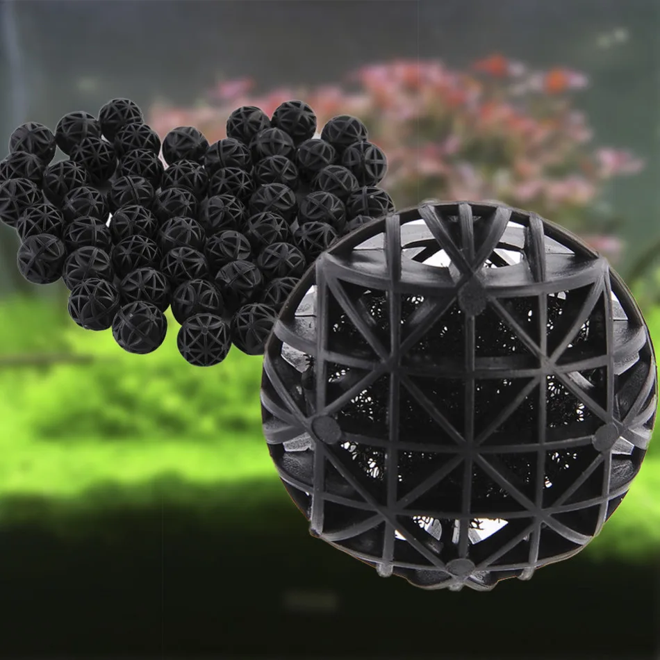 50pcs/lot Black Aquarium Fish Tank Filter Media Bio balls For Aquarium