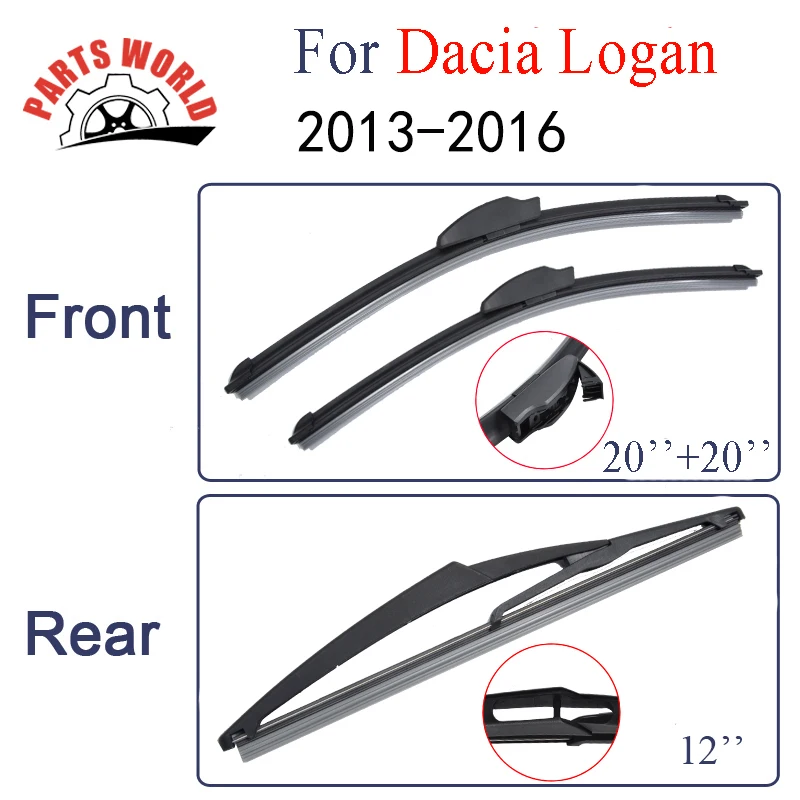 Front And Rear Wiper Blades For Dacia Logan 2013 2016 High Quality