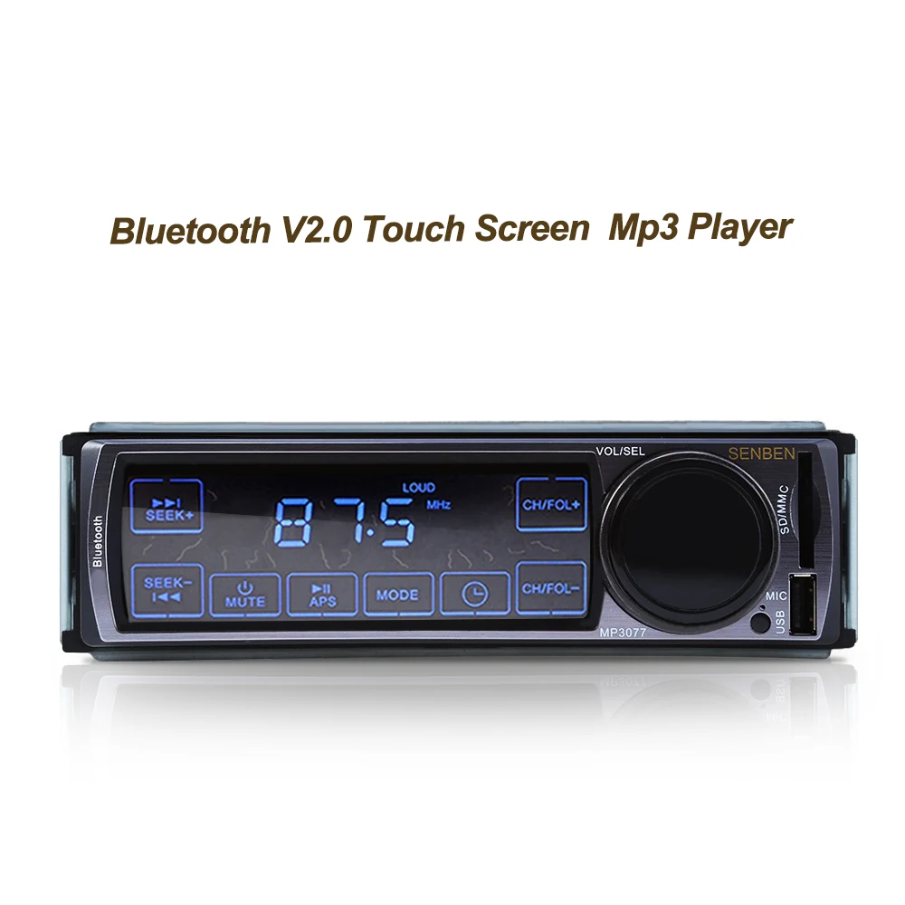 2016-Hot-Sale-Black-Metal-3077-12V-Car-Audio-Stereo-FM-Bluetooth-V2-0-Touch-Screen (2)
