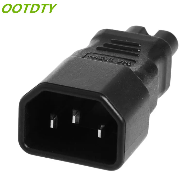 OOTDTY IEC 320 Kettle 3 Pin C14 Male к C7 Female адаптер преобразователя питания штепсельная