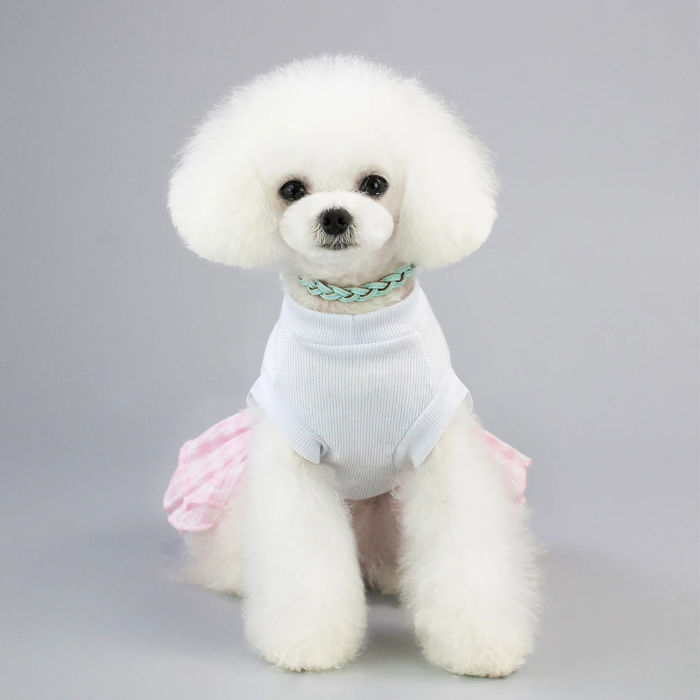Dog Dress Clothes Love Heart Summer Stripe Skirt Dog Dresses for Small Dogs Pets Cats Puppy Cotton Clothing Fun and Cute (10)