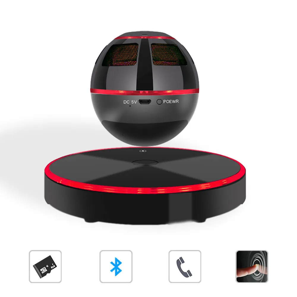

Levitating Bluetooth Speaker Portable Floating Wireless Colorful magnetic suspension 4.0 360 Degree Rotation Built-in Microphone