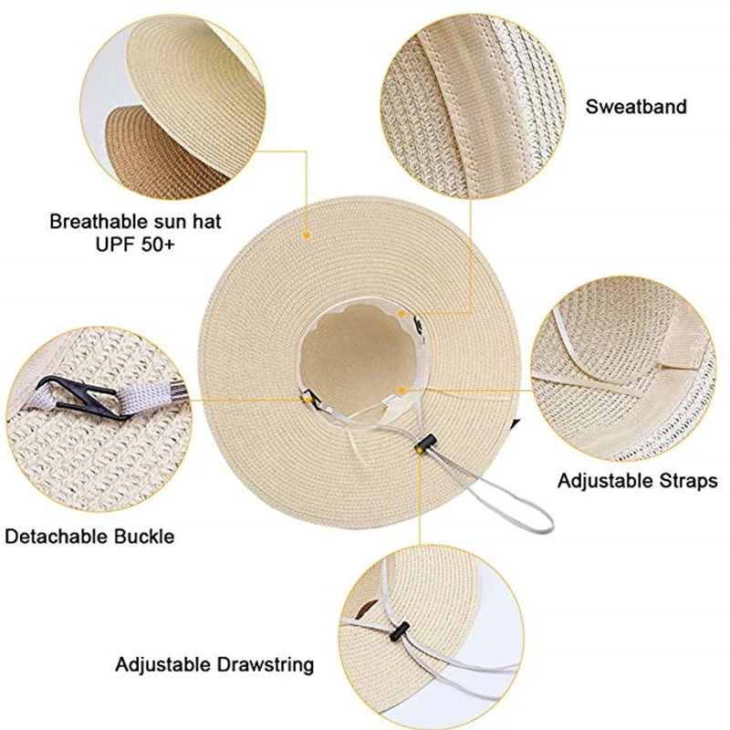 FURTALK Летние Соломенные Шляпы для Женщин Мода Дизайн Женщины Beach Sun Hat с Складной Наполнянный До Краев