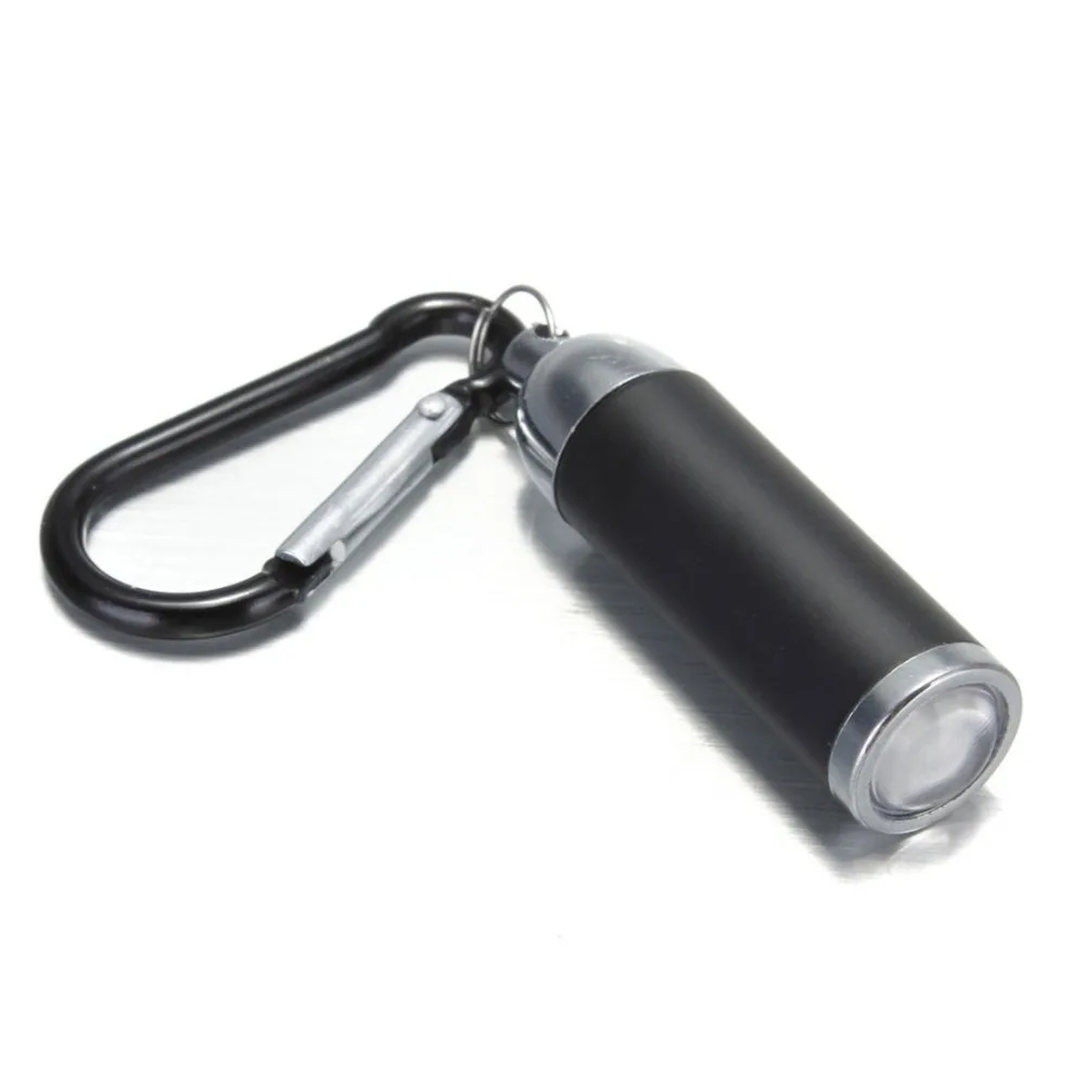 New Mini Aluminum Convex Mirror LED Keychain Torch Flashlight Lamp for