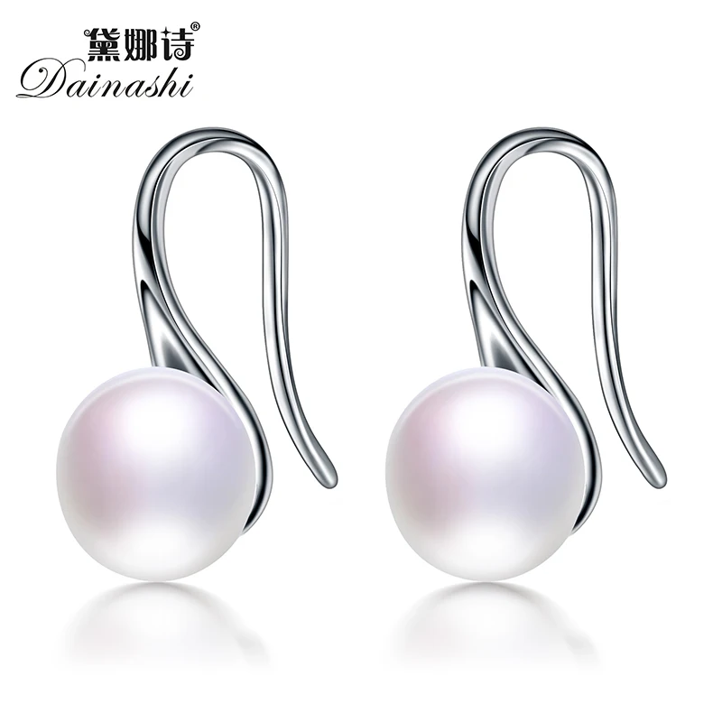 

2019 new fashion Dainashi genuine natural freshwater pearl earrings for women party wedding black, white, pink, purple,gold