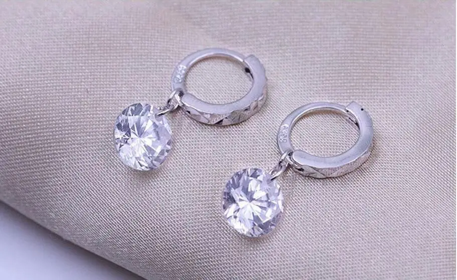 Распродажа, хорошее ювелирное изделие, 925 серебро, кристалл от Swarovski, перо, высокое качество, темперамент, круг, гипоаллергенные серьги