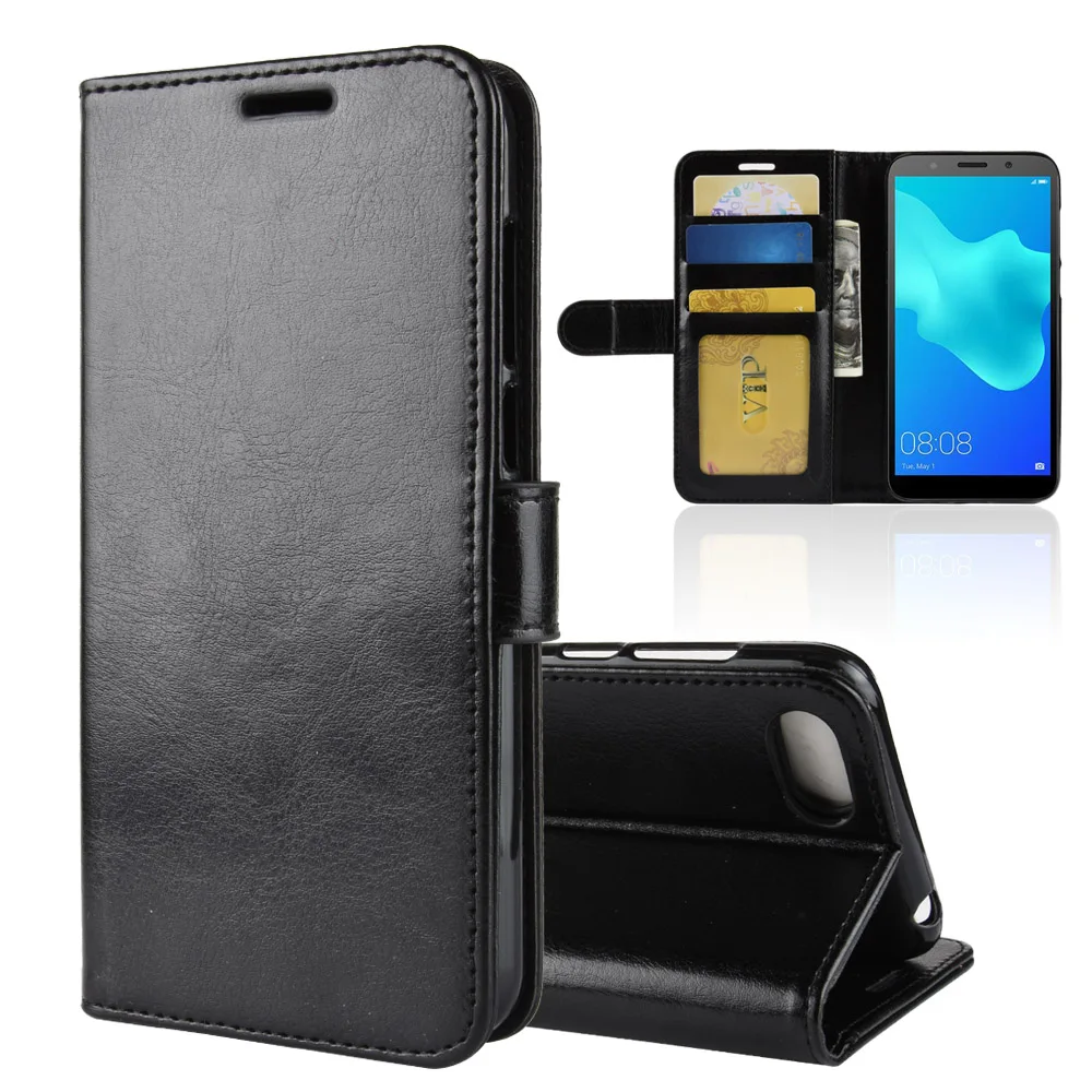KHW2065B_1_Wallet Leather Case for Huawei Honor 7A DUA-L22 5.45 Russia Version Phone Cover Case for Honor 7A Pro with Card Slot and stand