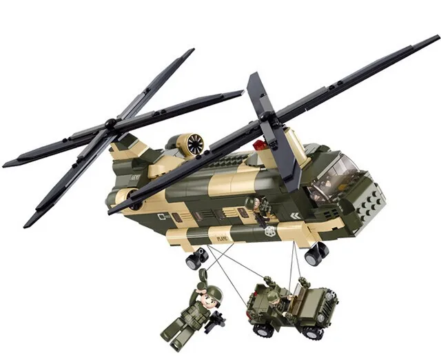 513PCS/set Military toy fighter Modern warfare CH 47 Chinook transport