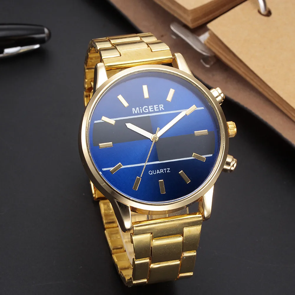 Модные мужские дизайнерские Аналоговые кварцевые наручные часы из нержавеющей стали, люксовый бренд, модные повседневные серебристые золотые часы A40