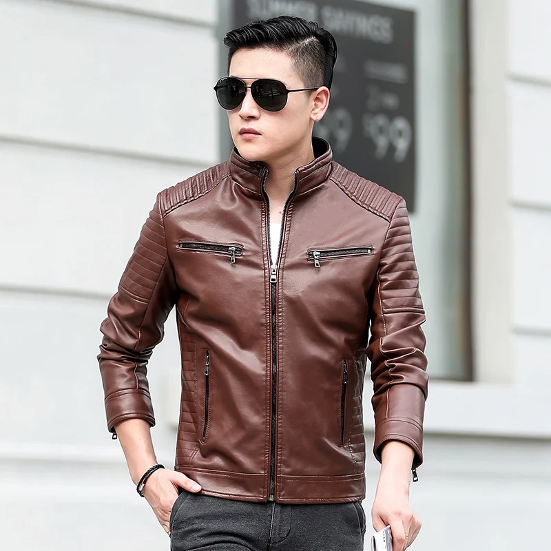 NICE DESIGN 2018 new style fashion wear classic high quality men's pu jacket coat with zipper decroation HOT SALE NICE DESIGN 2018 new style fashion wear classic high quality men's pu jacket coat with zipper decroation HOT SALE