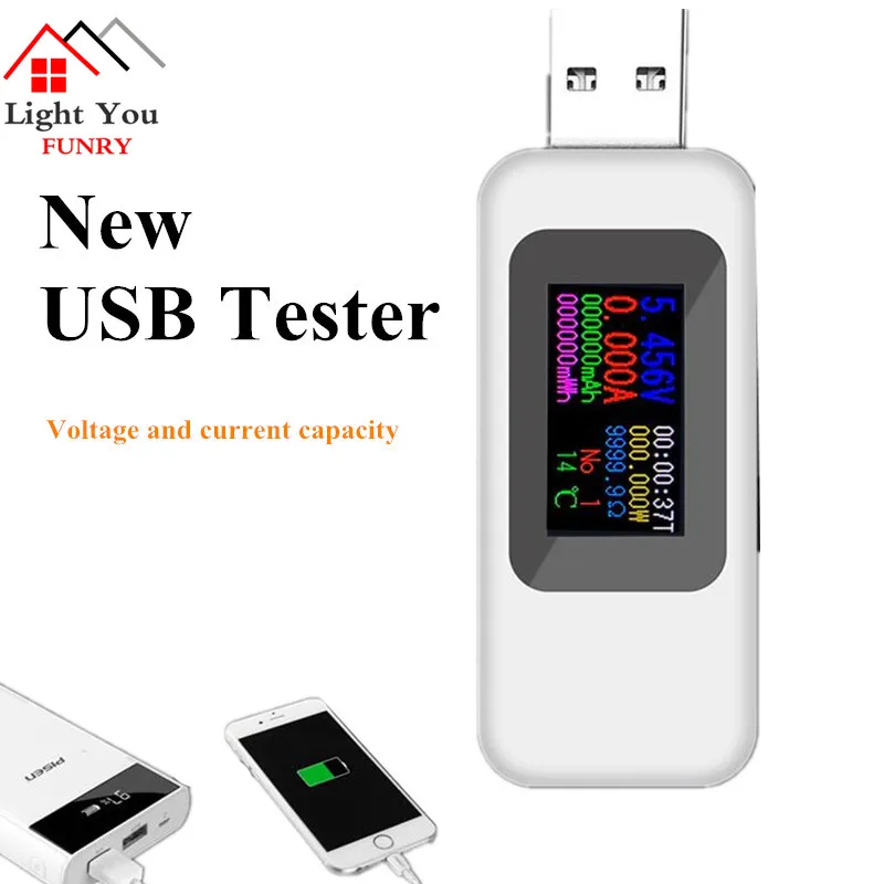 10 in 1 DC USB Tester Current 4-30V Voltage Meter Timing Ammeter Digital Monitor Cut-off Power Indicator Bank Charger 40%off