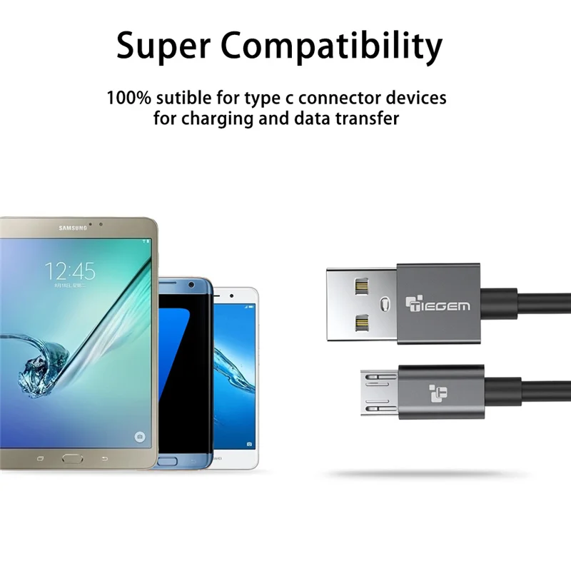 Tiegem Micro USB кабель 2A Быстрая зарядка для samsung Xiaomi планшет Android через usb шнур Microusb